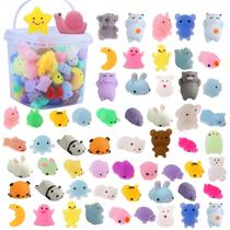 Squishy Toys Bingcute Mochi Animals 72 unidades com balde de armazenamento
