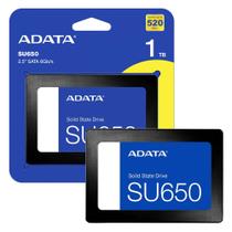 SSD 1TB Adata SU650 SATA III 6GBs 2.5 Pol Leitura 520MBs e Gravação 450MBs Preto ASU650SS1TTR