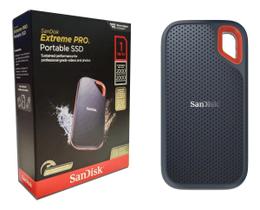 SSD 1TB Externo Portátil SanDisk Extreme PRO USB 3.2 Gen 2x2 Leitura 2000MBs Gravação 2000MBs Preto e Laranja