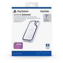 SSD 1TB Externo Portátil SanDisk Extreme PS5 USBC 3.2 Leitura 1000MBs Gravação 1000MBs Branco SDSSDE62P1T00G25