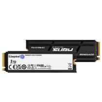 SSD 1TB Kingston Fury Renegade com Dissipador, PCIe 4.0 NVMe M.2, Gen4x4, Leitura: 7300MB/s e Gravação: 6000MB/s, Preto, compatível com o PlayStati...