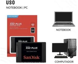 Ssd 480gb Sata 3.0 6 Gb Interno Sandisk Plus SDSSDA480GG26 2,5 Polegadas Velocidade De Leitura Mb Cor Preto Ssd 480gb Sata 3.0 6 Gb Interno Sandisk Plus SDSSDA480GG26 2,5 Polegadas Velocidade De Leitura Mb Cor Preto