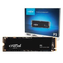 SSD 500GB Crucial P3, M.2 2280 PCIe Gen 3 x4 NVMe, Leitura 3500MB/s, Gravação 1900MB/s - CT500P3SSD8