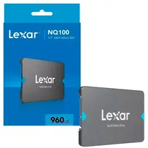 SSD 960GB Lexar NQ100, 2.5" SATA III 6Gb/s, Leitura 550 MB/s, Gravação 500 MB/s - LNQ100X960G-RNNNU SSD 960GB Lexar NQ100, 2.5" SATA III 6Gb/s, Leitura 550 MB/s, Gravação 500 MB/s - LNQ100X960G-RNNNU