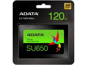 SSD Adata 120GB SATA III 2.5” - Leitura 520MB/s e Gravação 450MB/s SU630