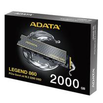 Ssd adata legend 2tb 860 m.2 2280 nvme pcie gen 4 x4 leitura 6000mb/s gravacao 5000mb/s