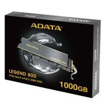 SSD Adata Legend 800 1TB, M.2 2280, PCIe 4.0 NVMe, Leitura/Gravação 3.500/2.200 MB/s, ALEG-800-1000GCS ADATA SSD Adata Legend 800 1TB, M.2 2280, PCIe 4.0 NVMe, Leitura/Gravação 3.500/2.200 MB/s, ALEG-800-1000GCS ADATA