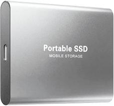 SSD externo de 1 TB Unidade de Estado Sólido Externo Tipo-C/USB Mobile SSD externo para PC/Notebook, Mac, PS4 & Xbox (1TB, Prata)