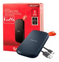 SSD Externo Portátil Sandisk, 1 TB, USB, Leitura 800MB/s, Preto e Laranja SDSSDE301T00G26
