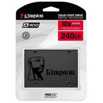 SSD Kingston A400, 240GB, SATA III, 2.5 Polegadas, Leitura 500MBs, Gravação 350MBs, Preto SA400S37240G para Desktop e Notebooks