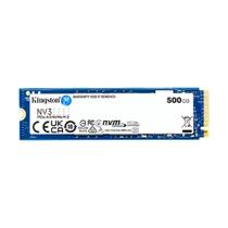 SSD Kingston NV3, 500 GB, M.2 2280, PCIe 4.0 x4, NVMe, Leitura: 5000 MB/s, Gravação: 3000 MB/s, Azul - SNV3S/500G SSD Kingston NV3, 500 GB, M.2 2280, PCIe 4.0 x4, NVMe, Leitura: 5000 MB/s, Gravação: 3000 MB/s, Azul - SNV3S/500G