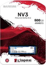 SSD Kingston NV3 500GB M.2 2280 NVMe Gen4, Rápido e Compacto para Upgrade de PC ou Notebook SNV3S/500G