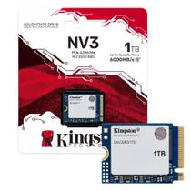 SSD M.2 1TB Mini Kingston NV3 M.2 2230 NVMe PCIe 4.0 Leitura 6000MBs e Gravação 4000MBs SNV3SM3.1T0