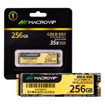 SSD M.2 256GB Macrovip Gold PCIe Geração 3 x4 NVMe Leitura 2100MBs e Gravação 1500MBs MVGLD 256GB