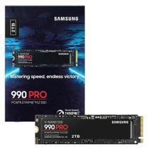 SSD M.2 2TB Samsung 990 Pro PCIe Gen 4.0 x4 NVMe 2.0 Leitura até 7450MBs Gravação até 6900MBs MZ V9P2T0B AM