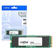 SSD M.2 480GB Crucial E100 NVMe PCie Gen 4x4 Leitura 4700MBs Gravação 2500MBs CT480E100SSD8