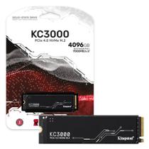 SSD M.2 4TB Kingston KC3000 NVMe PCIe 4.0 x4 Leitura 7000 MBs Gravação 7000 MBs Preto SSD M.2 4TB Kingston KC3000 NVMe PCIe 4.0 x4 Leitura 7000 MBs Gravação 7000 MBs Preto