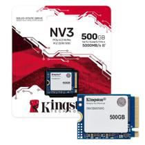 SSD M.2 500GB Mini Kingston NV3 500GB M.2 2230 NVMe PCIe 4.0 Leitura 5000MBs e Gravação 3000MBs