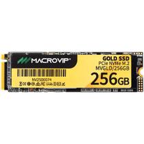 SSD Macrovip Gold 256GB M.2 NVMe PCIe Gen3 x4 Leitura até 2100MBs e Gravação até 1500MBs MVGLD256GB