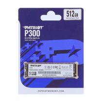 SSD NVMe, 512GB, Patriot P300, M.2 2280, Leitura: 1700MB/s, Gravação: 1100 MB/s - P300P512GM28