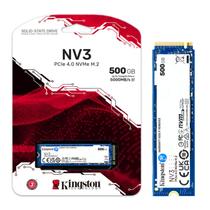 SSD NVMe Kingston NV3, 500GB, M.2 2280, Leitura: 5.000 MB/s, Gravação: 3.000 MB/s - SNV3S/500G