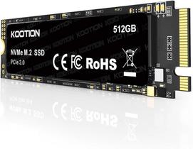 Ssd Nvme M.2 Ssd 512gb Pcie 3.0 - 2280 Alta Velocidade Kootion Preto Ssd Nvme M.2 Ssd 512gb Pcie 3.0 - 2280 Alta Velocidade Kootion Preto