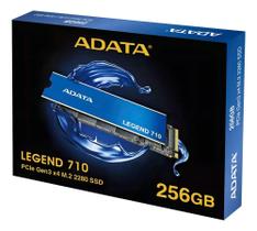 SSD PCIe ADATA, 256GB, NVMe, Leitura: 2.400MB/s e Gravação: 1.800MB/s, Azul - ALEG-710-256GCS