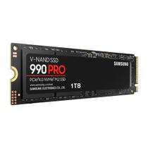 SSD Samsung 990 PRO, 1TB, M.2 NVMe, PCIe Gen 4.0, Leitura 7450MB/s, Gravação 6900MB/s - MZ-V9P1T0B/AM