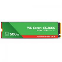 SSD WD Green SN3000, 500GB, M.2 NVMe, Leitura 5000MB/s e Gravação 4100MB/s, WDS500G4G0E SSD WD Green SN3000, 500GB, M.2 NVMe, Leitura 5000MB/s e Gravação 4100MB/s, WDS500G4G0E