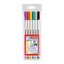 Stabilo Caneta Pen 68 Brush C/ 6 Cores - 568/06-11