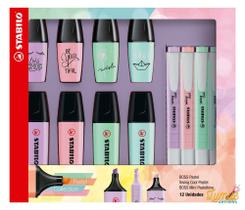 Stabilo Kit Marcador Boss Pastel + Mini Marcador Pastel Love + Marcador Swing Cool - Com 12 itens