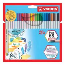 Stabilo Pen 68 Brush Estojo 24 Cores