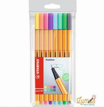 Stabilo Pen 88 Tons Pastel - 8 Canetas Stabilo Pen 88 Tons Pastel - 8 Canetas