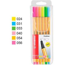 Stabilo Point 88 Caneta Extrafina 6 Cores Neon Stabilo Point 88 Caneta Extrafina 6 Cores Neon