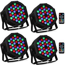 Stage Par Lights LaLuceNatz 36LEDs, pacote com 4 unidades de controle de som RGB