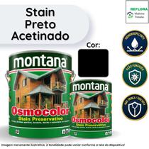 Stain Osmocolor Preto Black Acetinado 900ml Montana Proteção e Acabamento Premium para Madeira