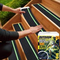 Stair Treads, pacote com 12 unidades, Thunder Grip, 30 x 15 cm, brilha no escuro Stair Treads, pacote com 12 unidades, Thunder Grip, 30 x 15 cm, brilha no escuro