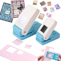 Stamp Punch CYFUN DESIGN 2 peças grandes de 3,8 x 3,2 cm/2,5 x 2 cm de postagem Stamp Punch CYFUN DESIGN 2 peças grandes de 3,8 x 3,2 cm/2,5 x 2 cm de postagem