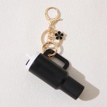 Stanley cup mini tumbler chaveiro acessórios bonito copo chaveiro com flor bolsa mochila para mulher