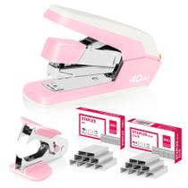 Stapler Deli Effortless Desktop Heavy Duty 40-50 folhas rosa