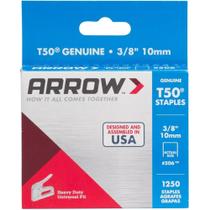 Staples Arrow Fastener T50 de 3/8 polegadas, pacote com 1250, pacote com 2 Staples Arrow Fastener T50 de 3/8 polegadas, pacote com 1250, pacote com 2