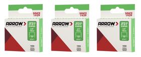 Staples Arrow JT21 3/8" (10 mm), pacote com 3, 3000 unidades Staples Arrow JT21 3/8" (10 mm), pacote com 3, 3000 unidades