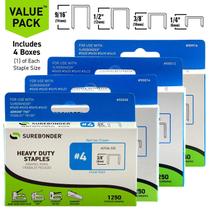 Staples Surebonder Heavy Duty No.4, 5.000 unidades, 4 tamanhos Staples Surebonder Heavy Duty No.4, 5.000 unidades, 4 tamanhos