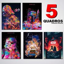 Star Quadros Placas Decorativas Kit Com 5 Wars - Artesanal