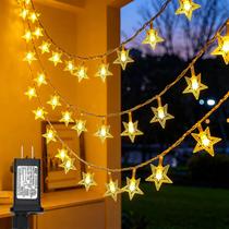 Star String Lights Twinkle Star, pacote com 2, 200 LEDs, 15 m, branco quente Star String Lights Twinkle Star, pacote com 2, 200 LEDs, 15 m, branco quente