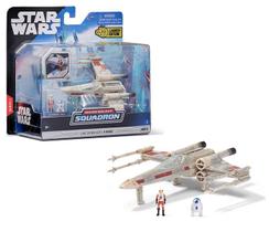 Star Wars Micro Galaxy Squadron X-Wing Com 2 Micro Figuras - Luke Skywalker e R2-D2 - Launch Edition 0015 - Sunny - 3441