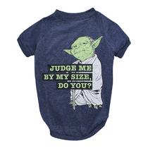 Star Wars para animais de estimação Yoda Julgue-me pelo meu tamanho, não é” Camiseta para cães Camisa de cachorro Star Wars para cães grandes Tamanho grande Roupas e roupas macias, fofas e confortáveis para cães, disponíveis em vário