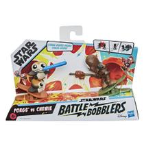 Star Wars Prendedor Battle Bobblers Porgs e Chewbacca E8026 - Hasbro