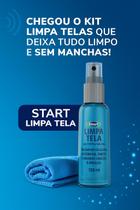 Start Limpa Tela com Microfibra 120ml Kit Limpeza de Telas Celular Notebook Tablet Monitor TV Óculos Sem Manchas Spray Antiestático Remove Poeira Start Limpa Tela com Microfibra 120ml Kit Limpeza de Telas Celular Notebook Tablet Monitor TV Óculos Sem Manchas Spray Antiestático Remove Poeira