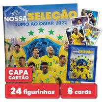 Starter Pack: Nossa Seleção - Rumo à Copa do Mundo Qatar 2022 - Álbum Capa Cartão 6 envelopes (24 Cromos 6 Cards) - Editora Panini